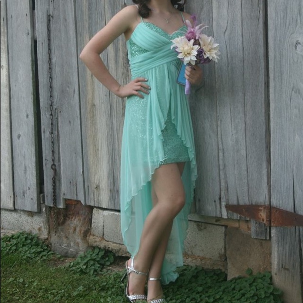 Deb high low sequin dress size 5/6